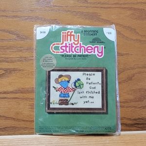 Sunset Designs Jiffy "Please Be Patient" Cowboy Stitchery Kit by Lynn Davis New
